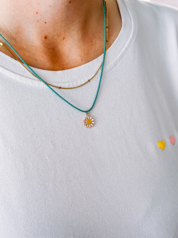 Koordjes ketting met madeliefje - Afbeelding 2
