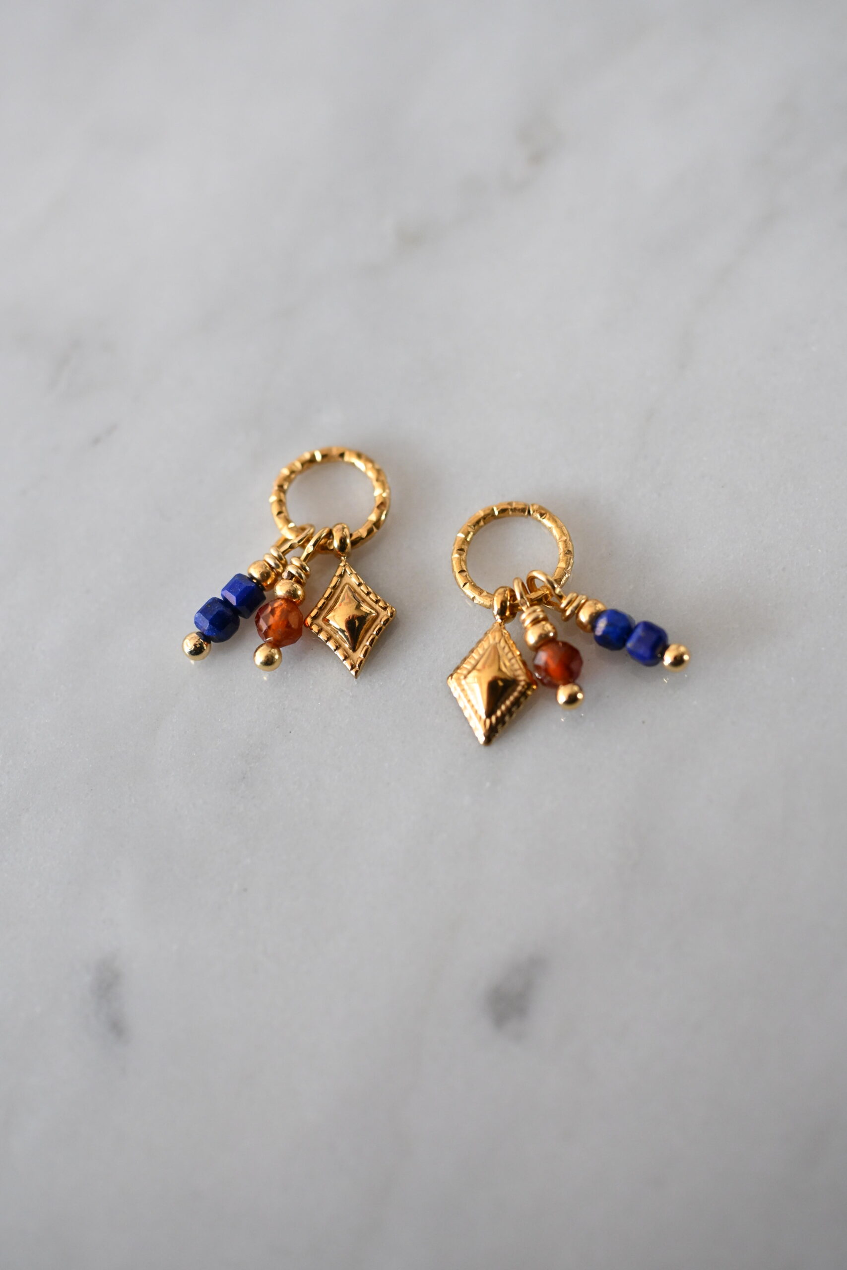 Verwisselbare oorbel hangertjes | Blue & Brown