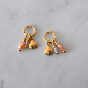 Verwisselbare oorbel hangertjes | Pastel shell