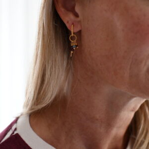 Verwisselbare hanger met burgundy en blauwe steentjes